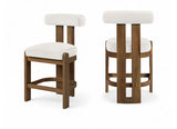 Arienzo Velvet Performance Fabric Upholstered Counter Stool — 88025-C - Cream - 88025Cream-C Double Chair