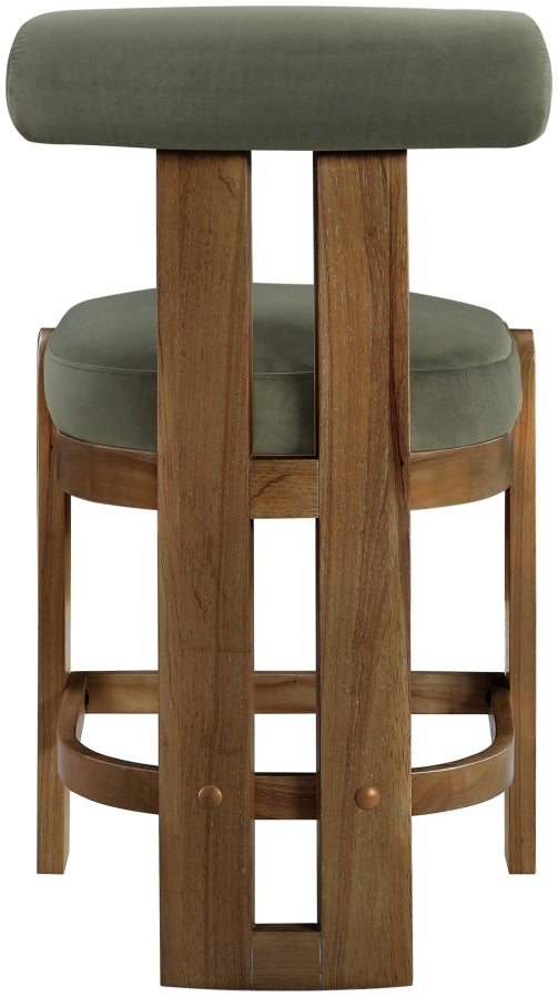 Arienzo Velvet Performance Fabric Upholstered Counter Stool — 88025-C - Green - 88025Green-C alternate view 4