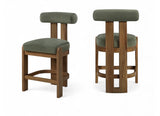 Arienzo Velvet Performance Fabric Upholstered Counter Stool — 88025-C - Green - 88025Green-C Double Chair
