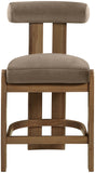 Arienzo Velvet Performance Fabric Upholstered Counter Stool — 88025-C - Taupe - 88025Taupe-C alternate view 2