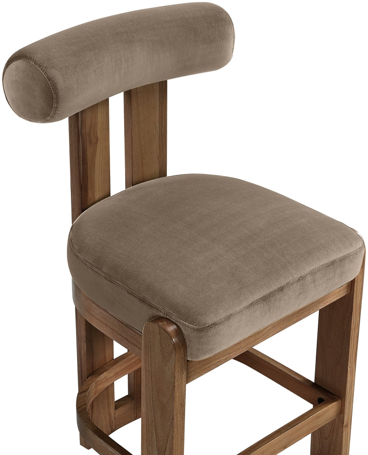 Arienzo Velvet Performance Fabric Upholstered Counter Stool — 88025-C - Taupe - 88025Taupe-C alternate view 5