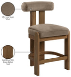 Arienzo Velvet Performance Fabric Upholstered Counter Stool — 88025-C - Taupe - 88025Taupe-C Infographic