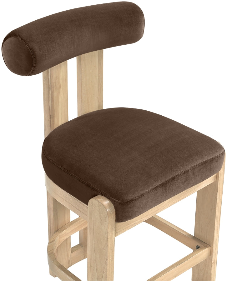 Arienzo Velvet Performance Fabric Upholstered Counter Stool — 88026-C - Brown - 88026Brown-C alternate view 5