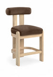 Arienzo Velvet Performance Fabric Upholstered Counter Stool — 88026-C - Brown - 88026Brown-C
