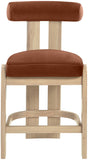 Arienzo Velvet Performance Fabric Upholstered Counter Stool — 88026-C - Cognac - 88026Cognac-C alternate view 2
