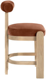 Arienzo Velvet Performance Fabric Upholstered Counter Stool — 88026-C - Cognac - 88026Cognac-C alternate view 3