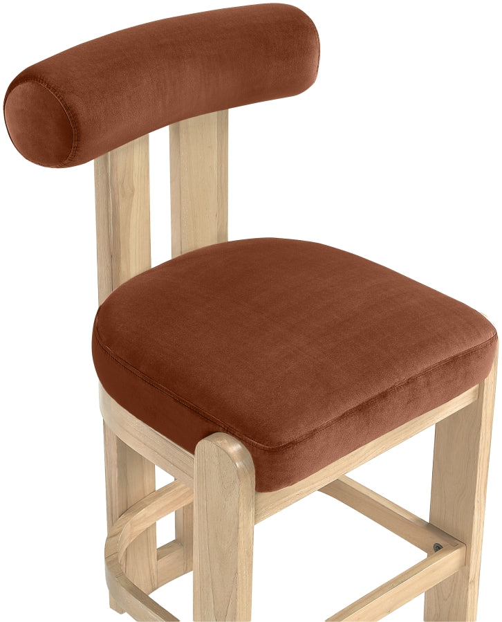 Arienzo Velvet Performance Fabric Upholstered Counter Stool — 88026-C - Cognac - 88026Cognac-C alternate view 5