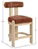 Arienzo Velvet Performance Fabric Upholstered Counter Stool — 88026-C - Cognac - 88026Cognac-C Dim