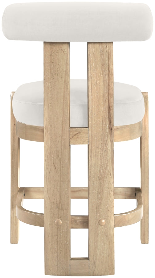Arienzo Velvet Performance Fabric Upholstered Counter Stool — 88026-C - Cream - 88026Cream-C alternate view 4
