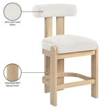 Arienzo Velvet Performance Fabric Upholstered Counter Stool — 88026-C - Cream - 88026Cream-C Infographic