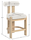 Arienzo Velvet Performance Fabric Upholstered Counter Stool — 88026-C - Cream - 88026Cream-C Dim