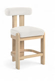 Arienzo Velvet Performance Fabric Upholstered Counter Stool — 88026-C - Cream - 88026Cream-C