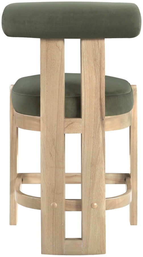 Arienzo Velvet Performance Fabric Upholstered Counter Stool — 88026-C - Green - 88026Green-C alternate view 4