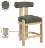 Arienzo Velvet Performance Fabric Upholstered Counter Stool — 88026-C - Green - 88026Green-C Infographic