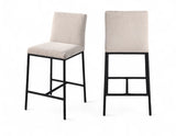 Reeves Chenille Fabric Upholstered Counter Stool — 11060-C - Beige - 11060Beige-C Double Chair
