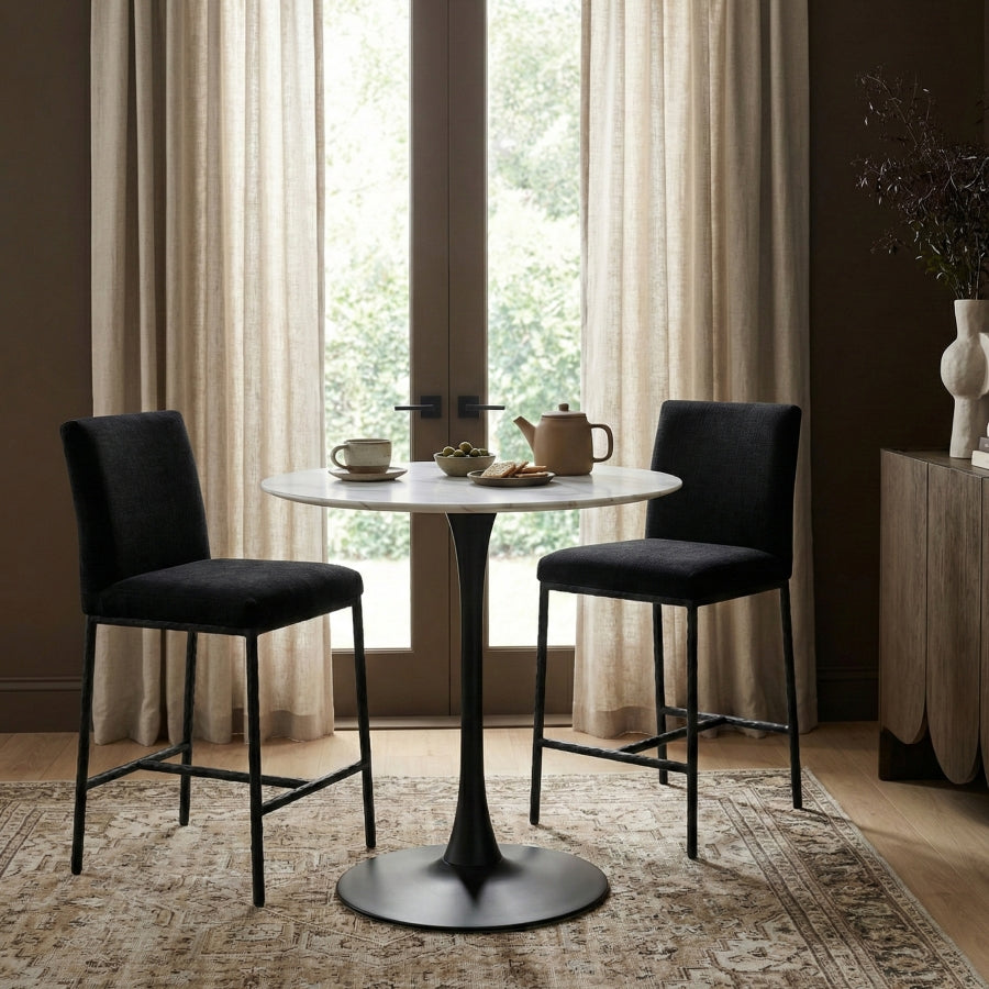 Reeves Chenille Fabric Upholstered Counter Stool — 11060-C - Black - 11060Black-C alternate view 1