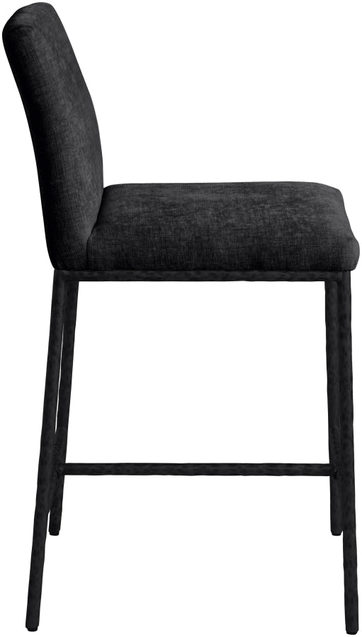 Reeves Chenille Fabric Upholstered Counter Stool — 11060-C - Black - 11060Black-C alternate view 3