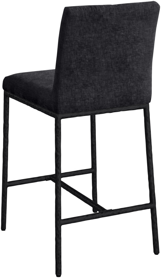 Reeves Chenille Fabric Upholstered Counter Stool — 11060-C - Black - 11060Black-C alternate view 5