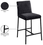 Reeves Chenille Fabric Upholstered Counter Stool — 11060-C - Black - 11060Black-C Infographic