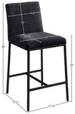 Reeves Chenille Fabric Upholstered Counter Stool — 11060-C - Black - 11060Black-C Dim