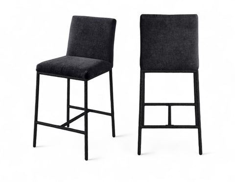 Reeves Chenille Fabric Upholstered Counter Stool — 11060-C (Set of 2)