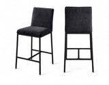 Reeves Chenille Fabric Upholstered Counter Stool — 11060-C - Black - 11060Black-C Double Chair