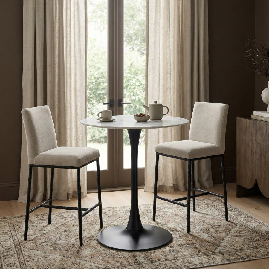 Reeves Chenille Fabric Upholstered Counter Stool — 11060-C - Cream - 11060Cream-C alternate view 1