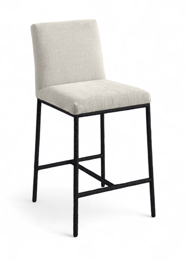 Reeves Chenille Fabric Upholstered Counter Stool — 11060-C - Cream - 11060Cream-C