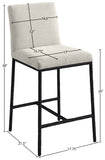 Reeves Chenille Fabric Upholstered Counter Stool — 11060-C - Cream - 11060Cream-C Dim