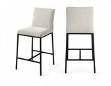 Reeves Chenille Fabric Upholstered Counter Stool — 11060-C - Cream - 11060Cream-C Double Chair