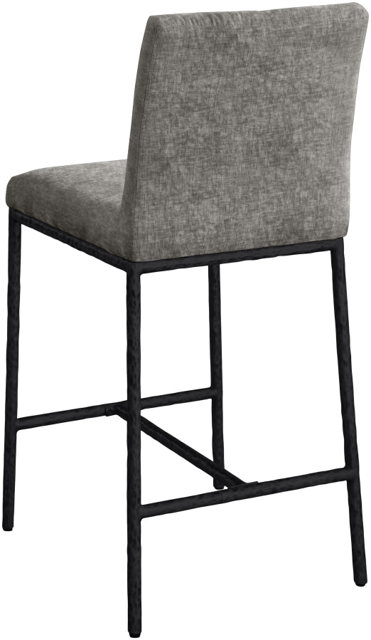 Reeves Chenille Fabric Upholstered Counter Stool — 11060-C - Grey - 11060Grey-C alternate view 5
