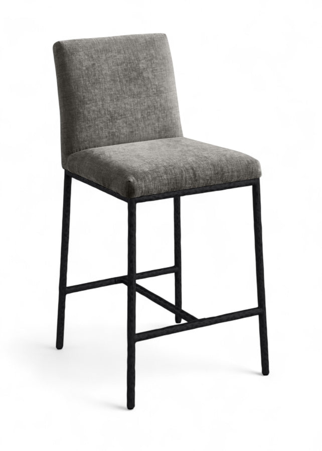 Reeves Chenille Fabric Upholstered Counter Stool — 11060-C - Grey - 11060Grey-C