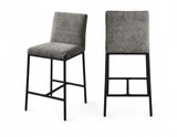 Reeves Chenille Fabric Upholstered Counter Stool — 11060-C - Grey - 11060Grey-C Double Chair