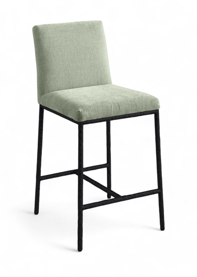Reeves Chenille Fabric Upholstered Counter Stool — 11060-C - Mint - 11060Mint-C