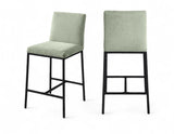 Reeves Chenille Fabric Upholstered Counter Stool — 11060-C - Mint - 11060Mint-C Double Chair