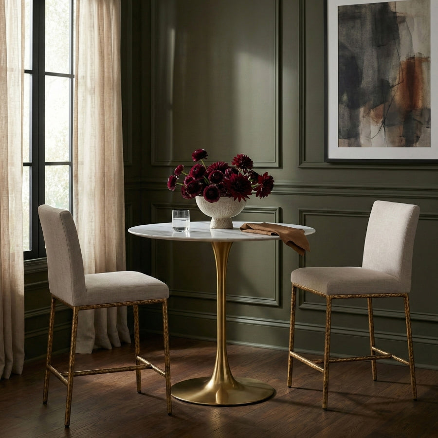 Reeves Chenille Fabric Upholstered Counter Stool — 11070-C - Beige - 11070Beige-C alternate view 1