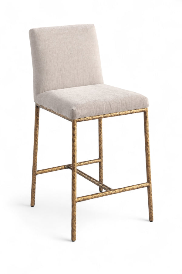 Reeves Chenille Fabric Upholstered Counter Stool — 11070-C - Beige - 11070Beige-C
