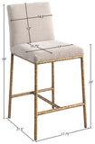 Reeves Chenille Fabric Upholstered Counter Stool — 11070-C - Beige - 11070Beige-C Dim