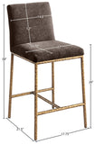 Reeves Chenille Fabric Upholstered Counter Stool — 11070-C - Brown - 11070Brown-C Dim