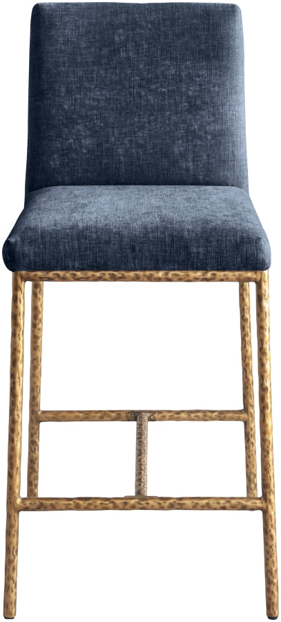 Reeves Chenille Fabric Upholstered Counter Stool — 11070-C - Blue - 11070Navy-C alternate view 2