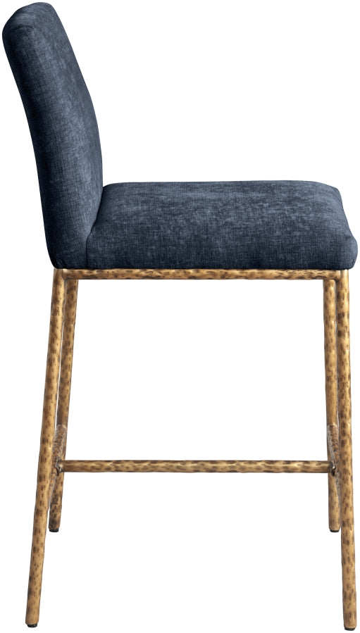 Reeves Chenille Fabric Upholstered Counter Stool — 11070-C - Blue - 11070Navy-C alternate view 3