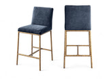 Reeves Chenille Fabric Upholstered Counter Stool — 11070-C - Blue - 11070Navy-C Double Chair
