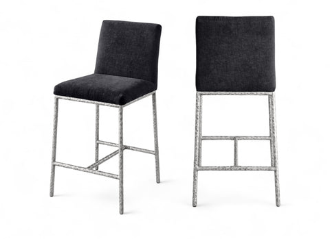 Reeves Chenille Fabric Upholstered Counter Stool — 11080-C (Set of 2)