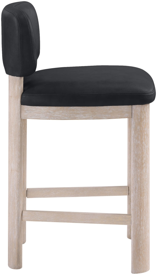 Paloma Vegan Leather Upholstered Counter Stool — 88054-C - Black - 88054Black-C alternate view 2