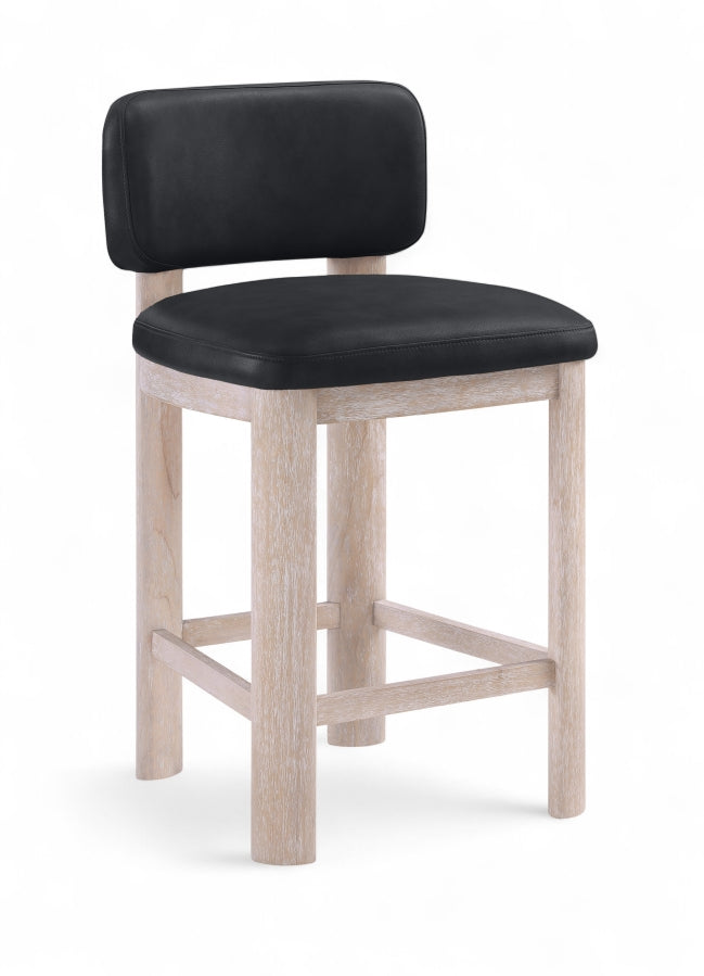Paloma Vegan Leather Upholstered Counter Stool — 88054-C - Black - 88054Black-C