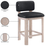 Paloma Vegan Leather Upholstered Counter Stool — 88054-C - Black - 88054Black-C Infographic