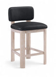 Paloma Vegan Leather Upholstered Counter Stool — 88054-C - Black - 88054Black-C