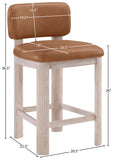 Paloma Vegan Leather Upholstered Counter Stool — 88054-C - Cognac - 88054Cognac-C Dim