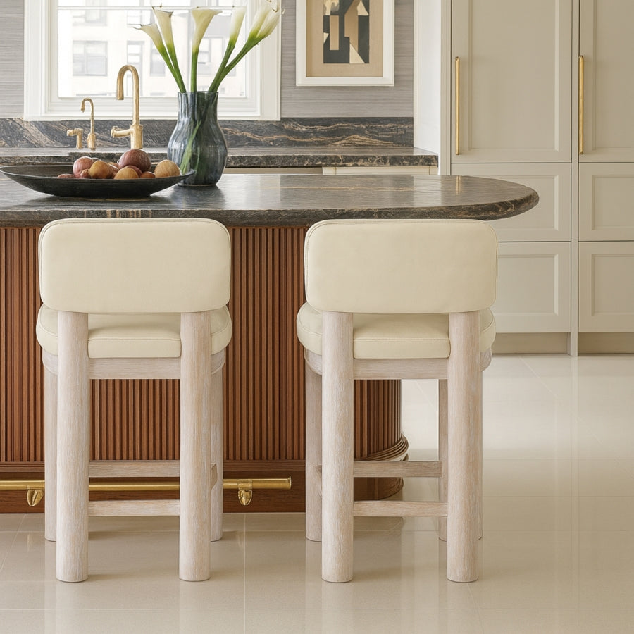 Paloma Vegan Leather Upholstered Counter Stool — 88054-C - Cream - 88054Cream-C alternate view 1