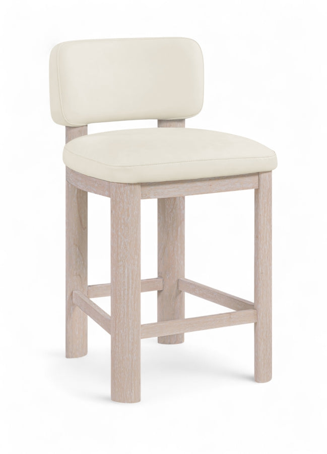 Paloma Vegan Leather Upholstered Counter Stool — 88054-C - Cream - 88054Cream-C